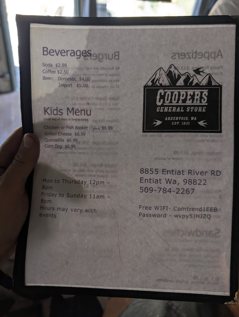 Cooper's General Store & Cafe Photo Menu 3