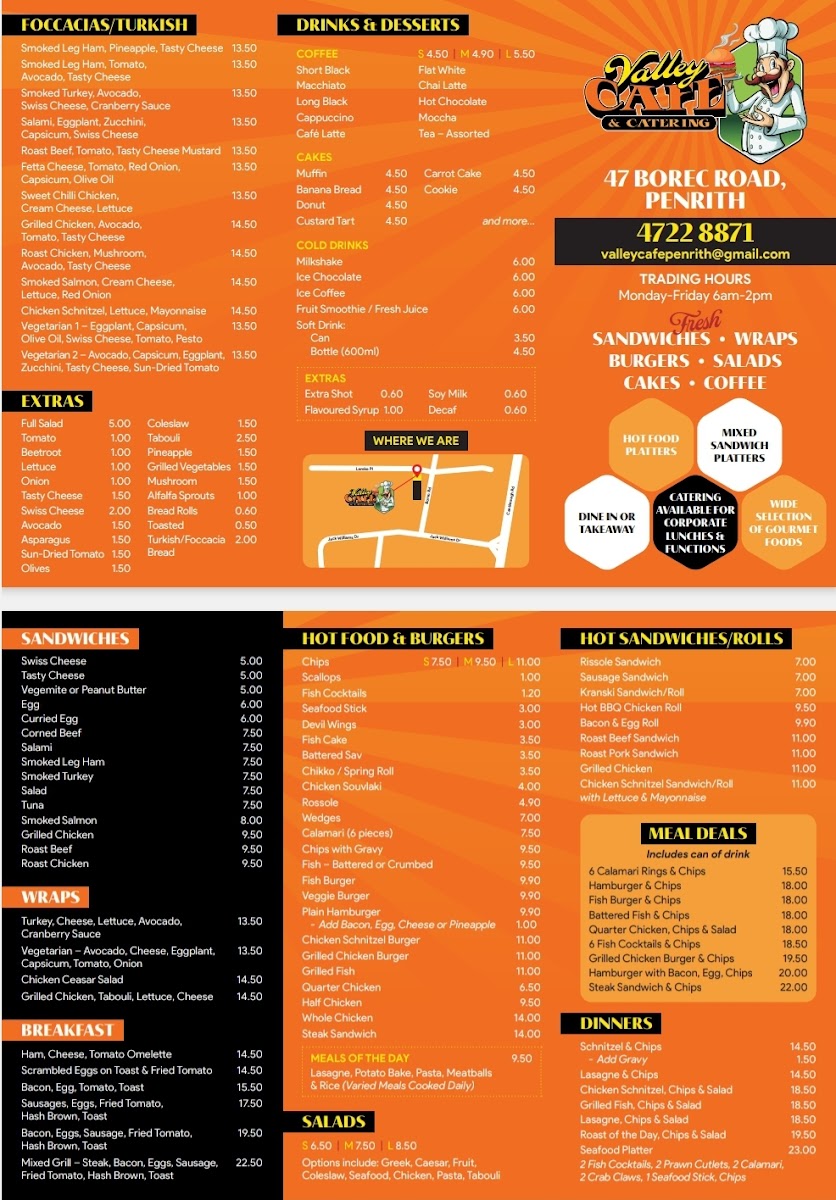Valley Cafe Photo Menu 1