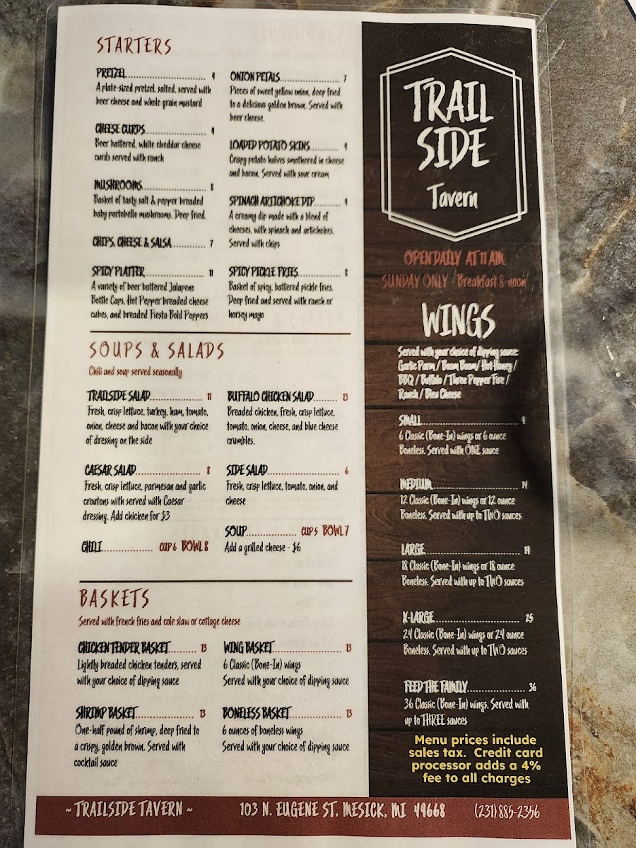 Trailside Tavern Photo Menu 2