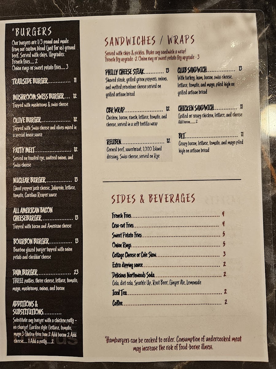 Trailside Tavern Photo Menu 5