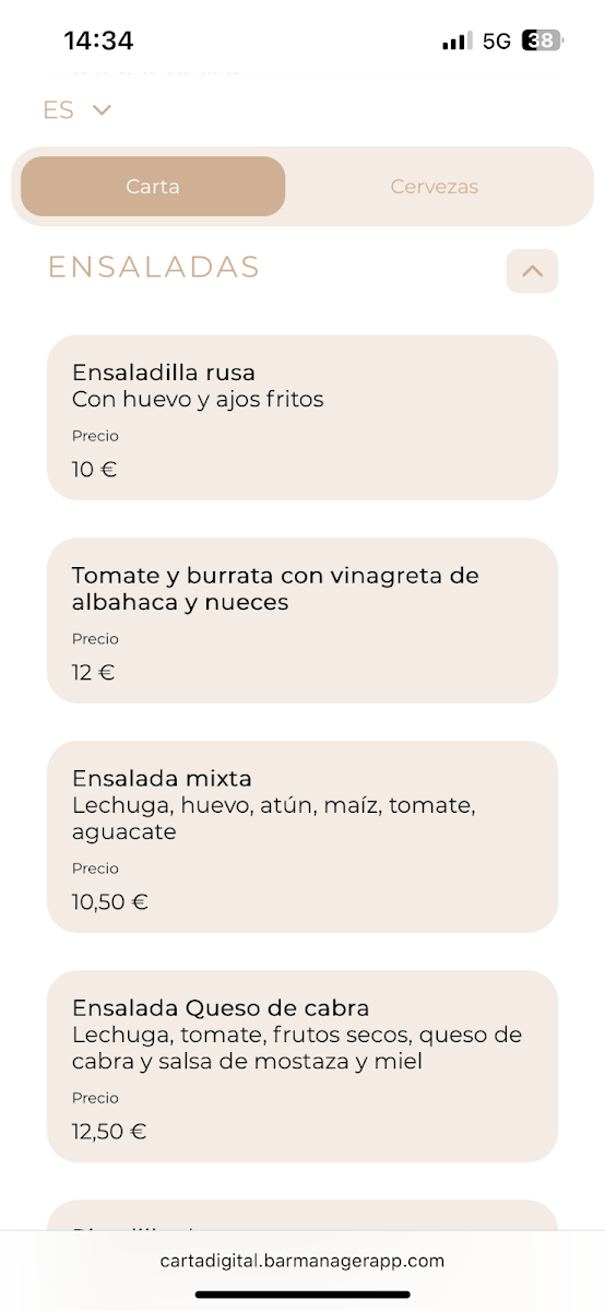 VITA CAMPARE Photo Menu 1
