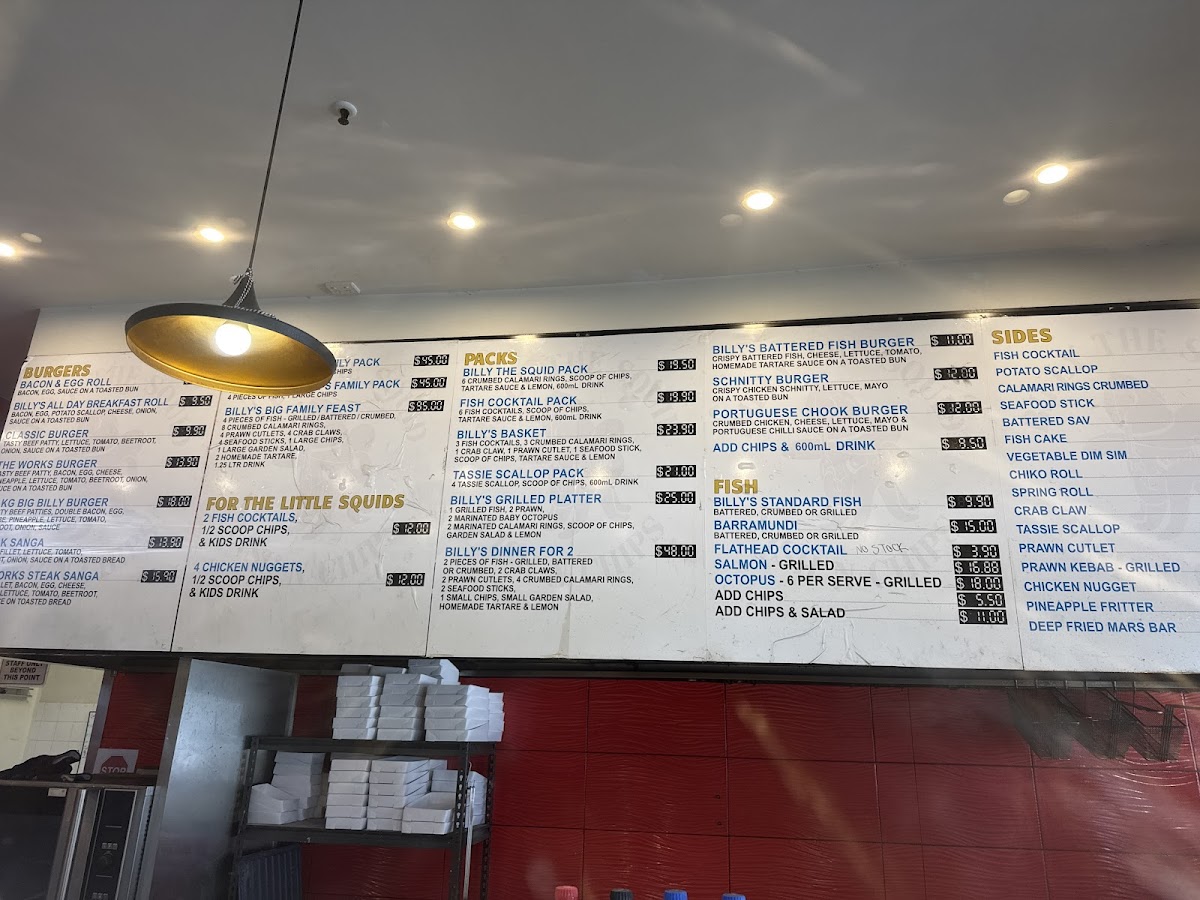 Billy The Squid Fish n Chips - Cessnock Photo Menu 1