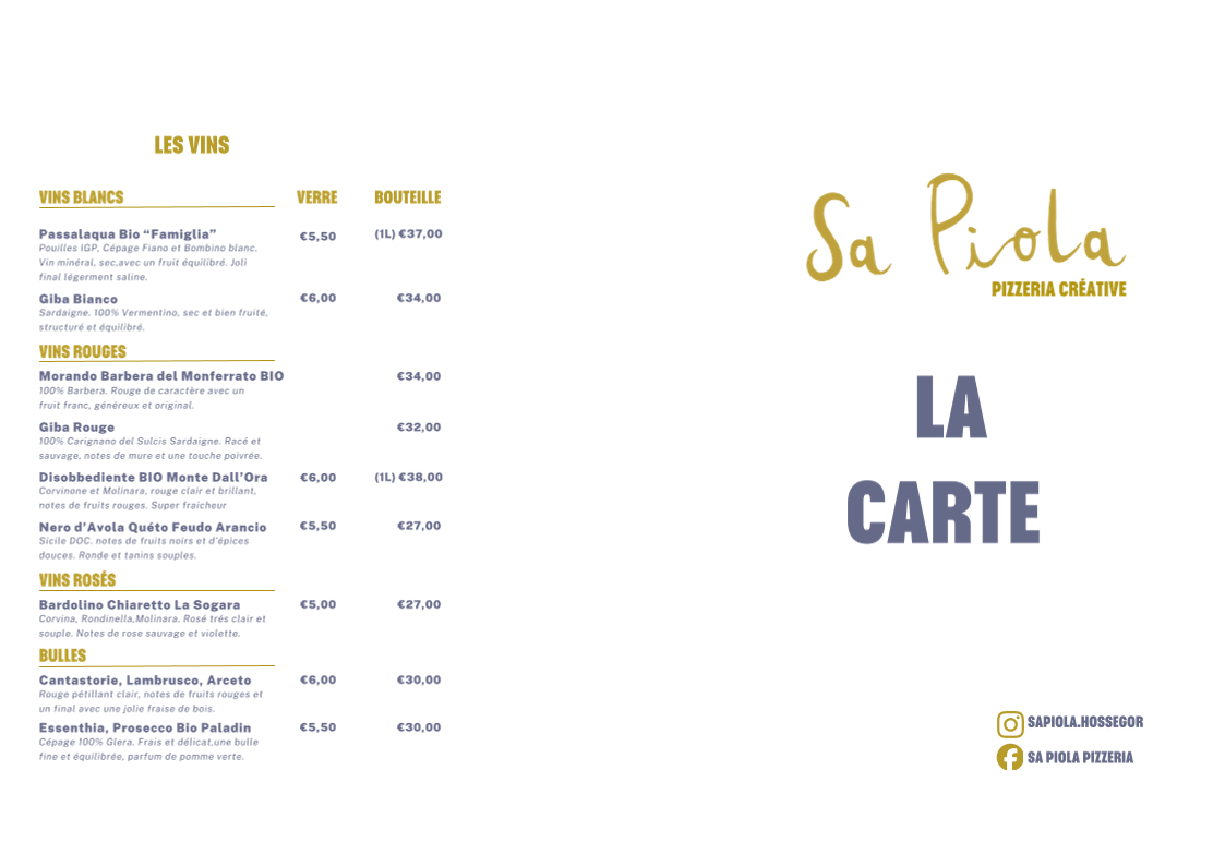 Sa Piola Hossegor Photo Menu 3