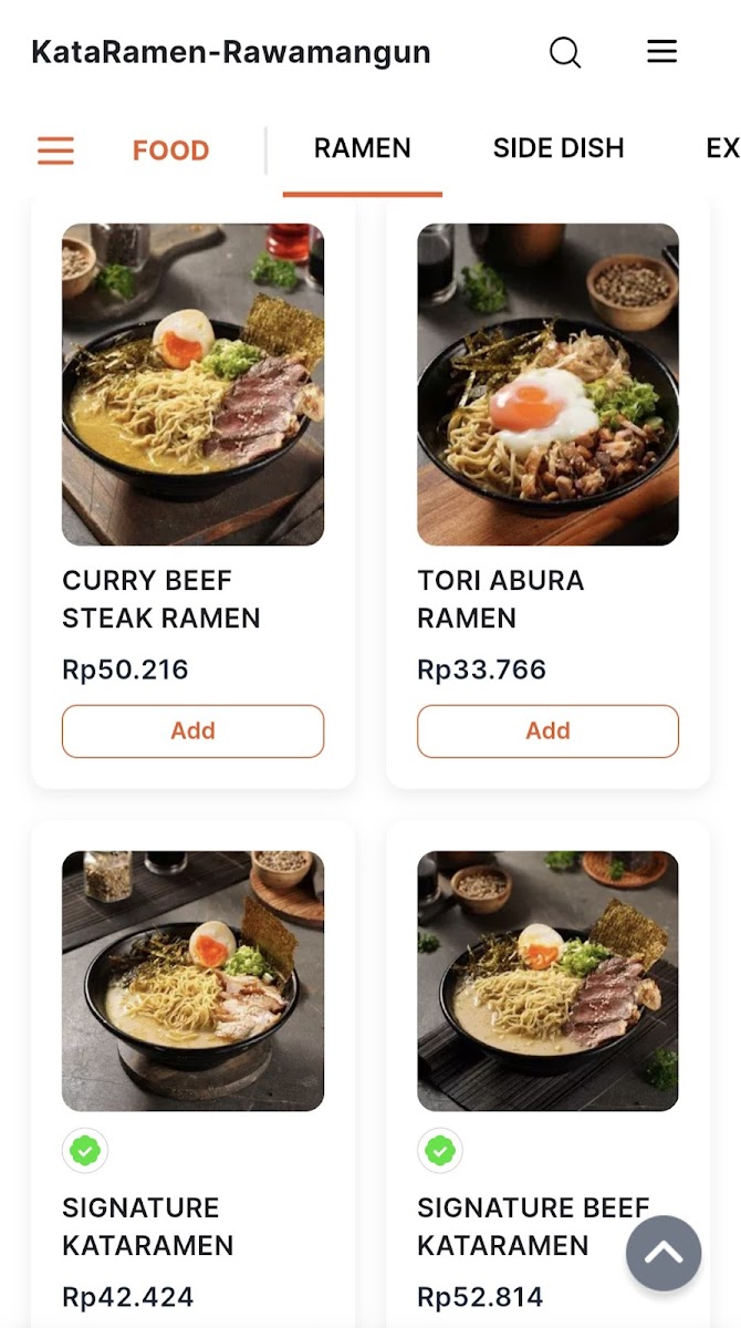 Kataramen Rawamangun Photo Menu 1