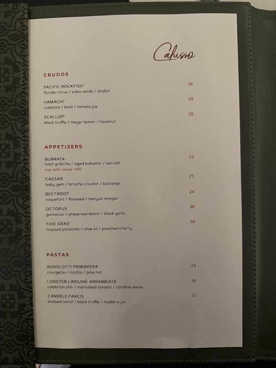 Calusso Photo Menu 6