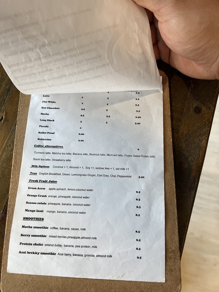 The Natural Choice Cafe Photo Menu 1