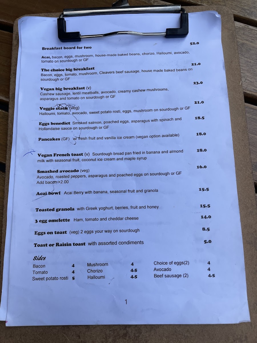 The Natural Choice Cafe Photo Menu 10