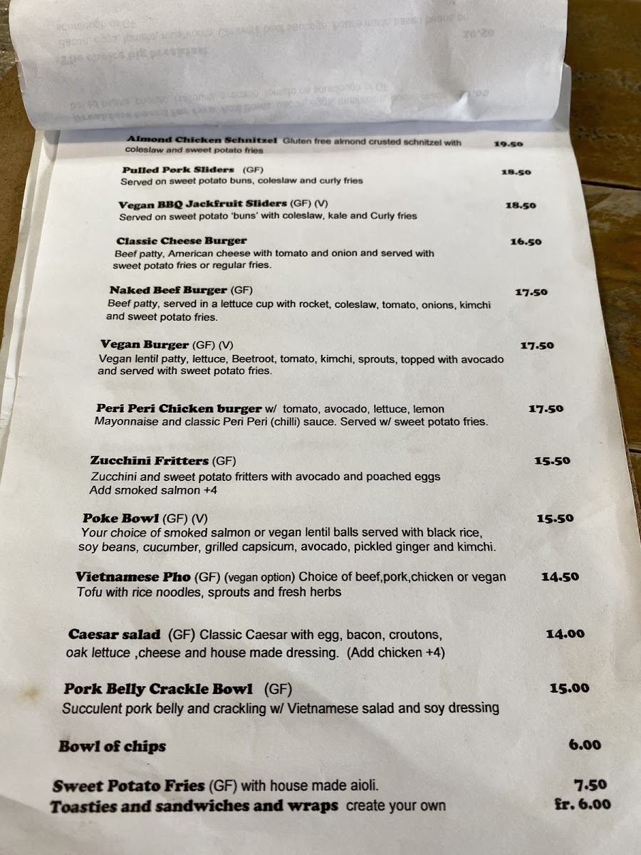 The Natural Choice Cafe Photo Menu 5