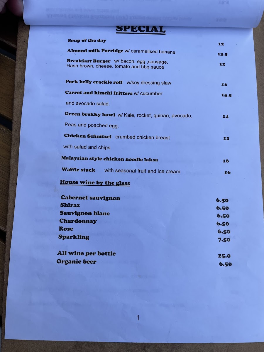 The Natural Choice Cafe Photo Menu 7