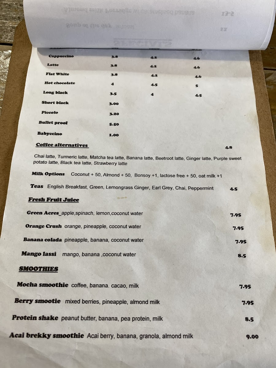 The Natural Choice Cafe Photo Menu 8