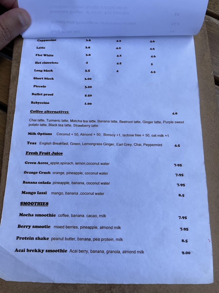 The Natural Choice Cafe Photo Menu 9