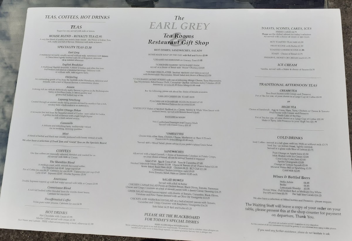 The Earl Grey Tea Rooms Photo Menu 3