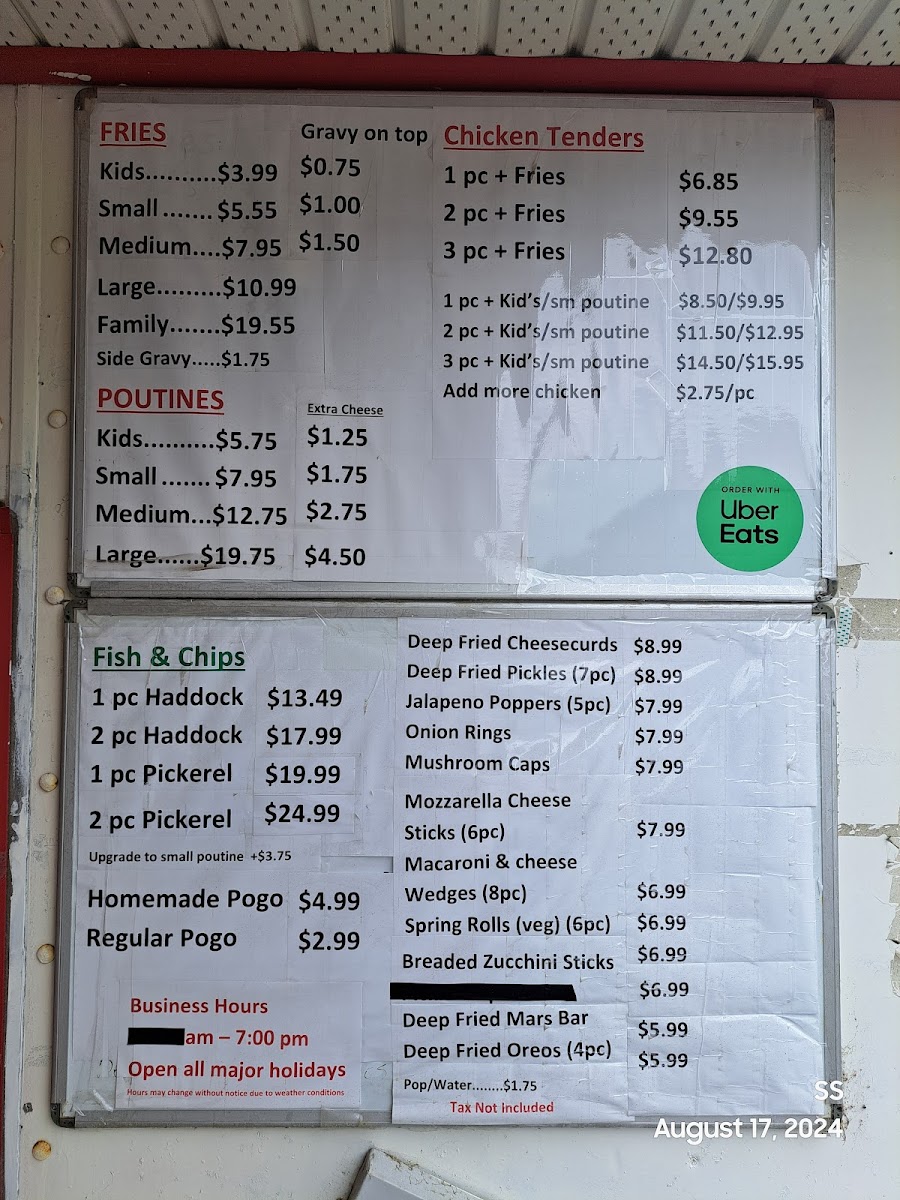 Chemmy's Fish & Chips Photo Menu 2