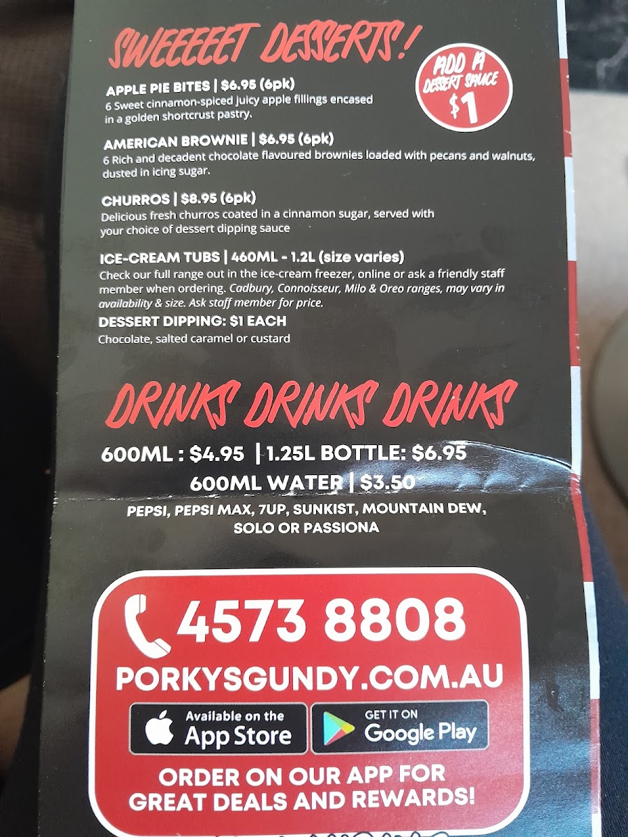 Porky's Pizza HQ Photo Menu 2