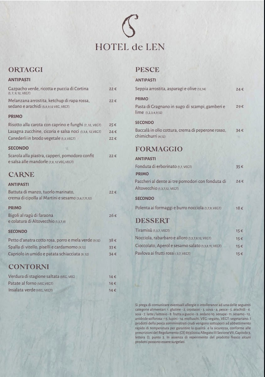 Ristorante de LEN Photo Menu 1