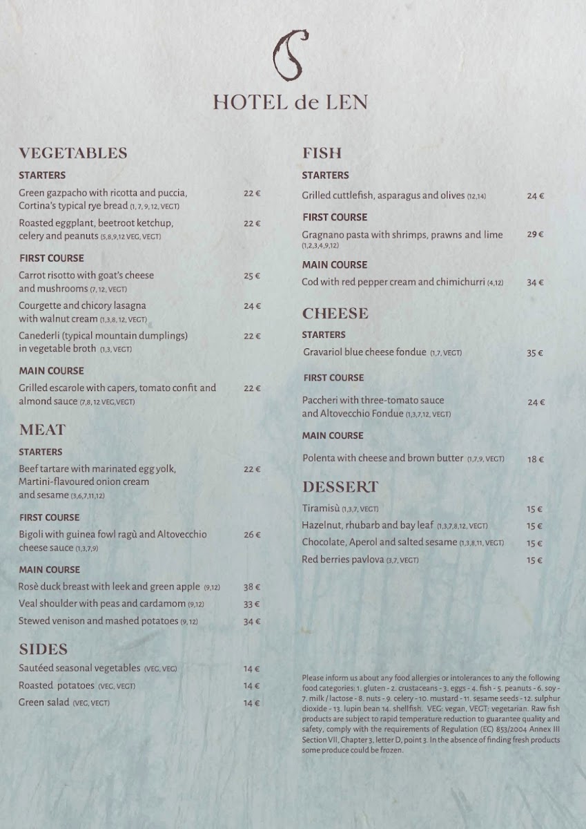 Ristorante de LEN Photo Menu 2