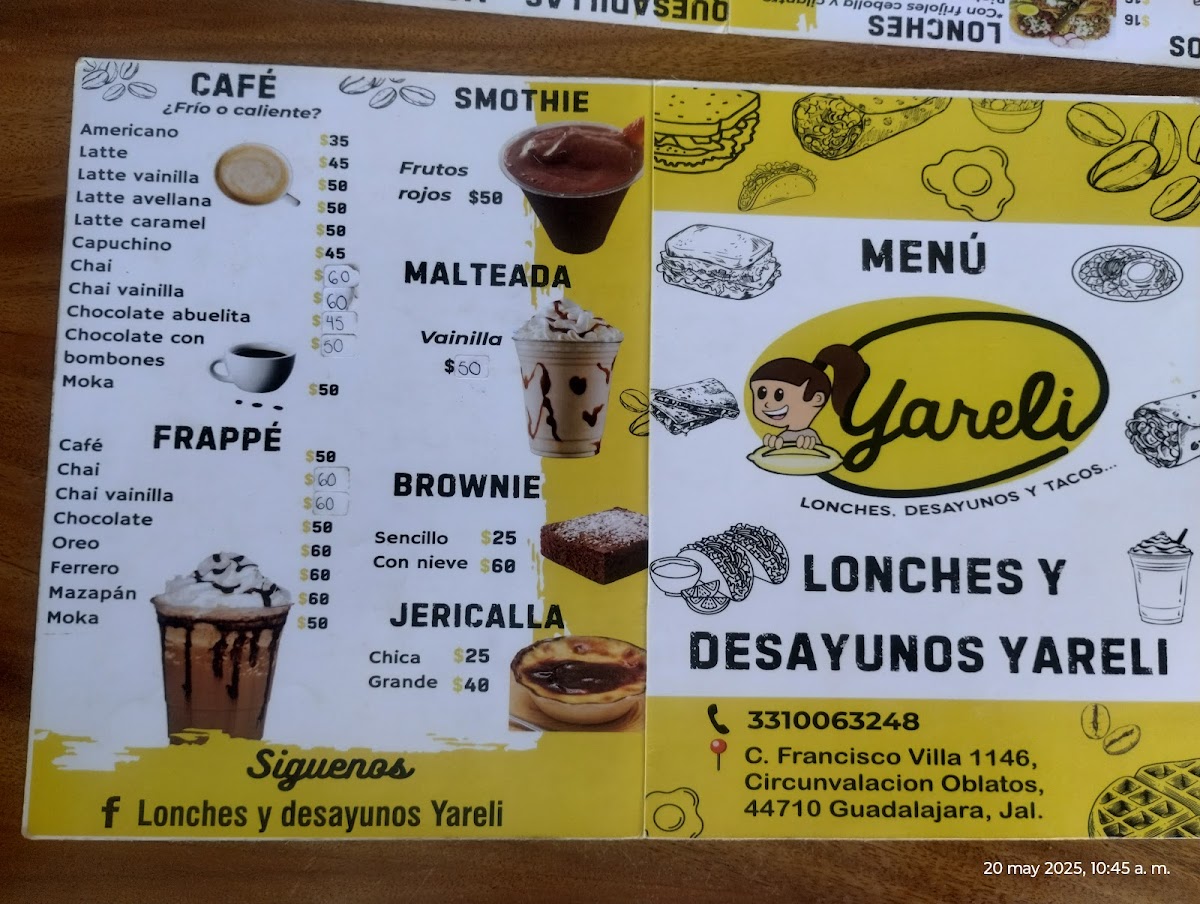 Tacos, Lonches y Desayunos Yareli suc. Clínica 110 Photo Menu 3
