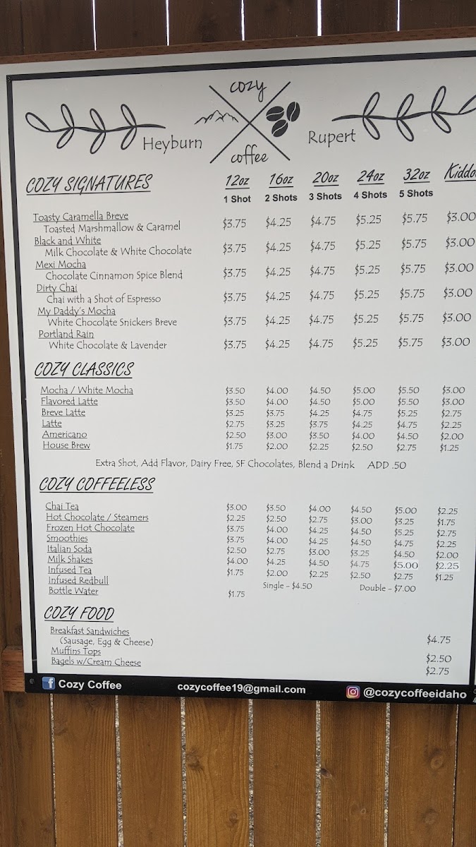 Cozy Coffee Photo Menu 1