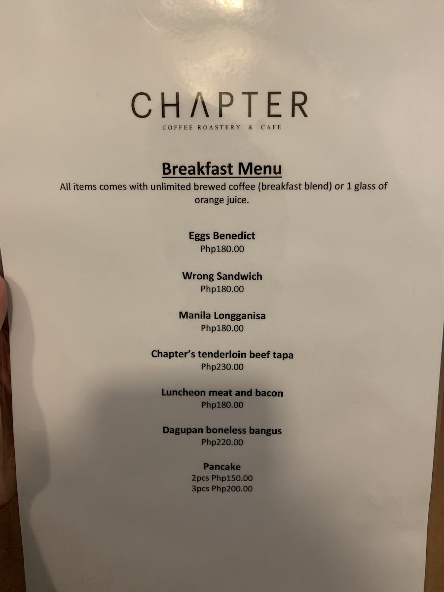 Chapter Coffee Roastery & Cafe Photo Menu 9