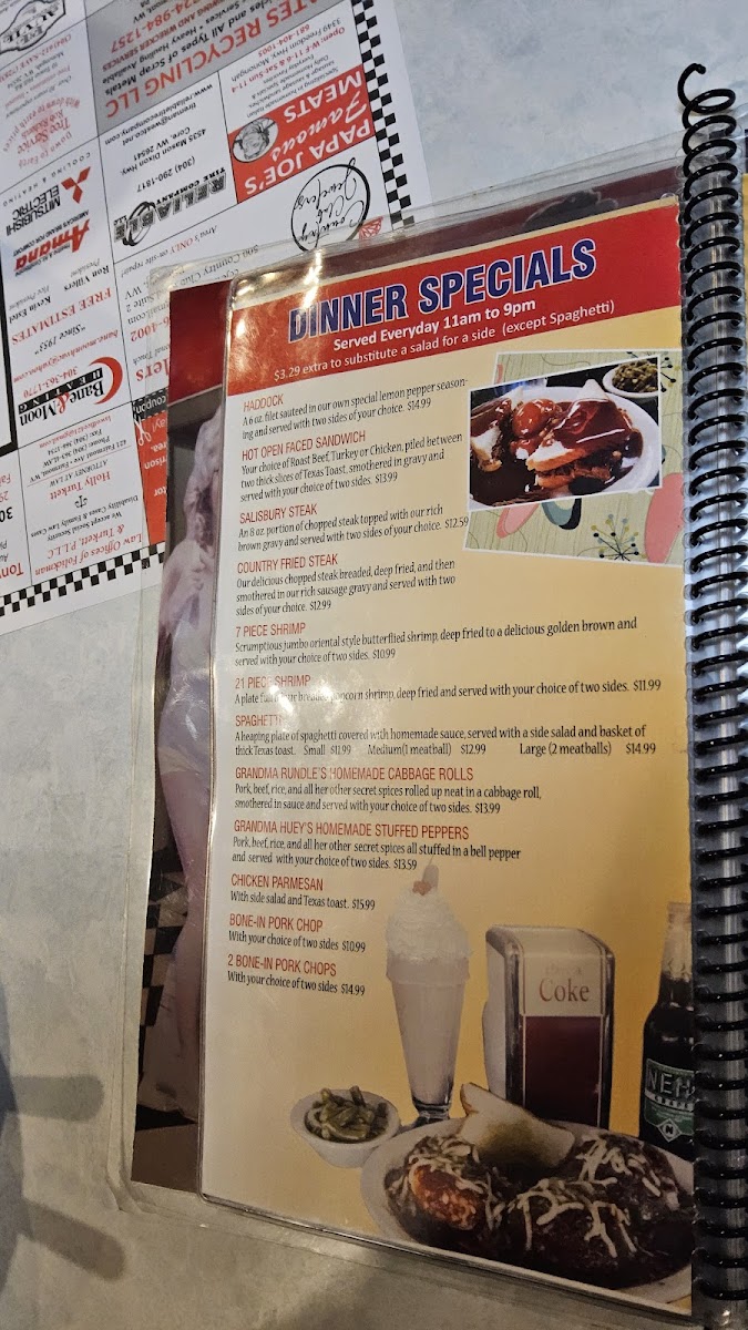 DJ's 50'S & 60'S Diner Photo Menu 4