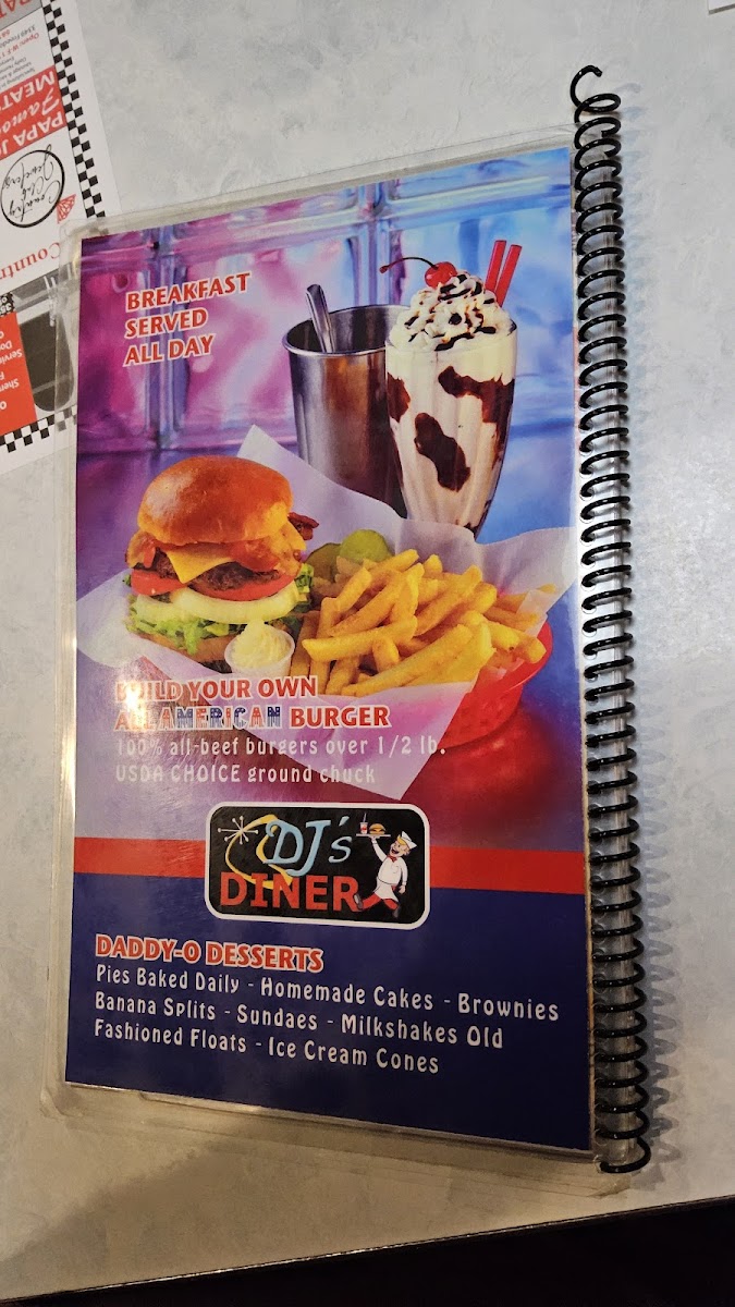 DJ's 50'S & 60'S Diner Photo Menu 5