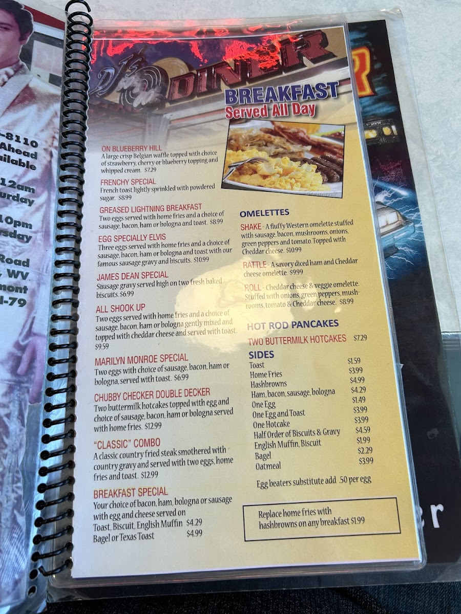 DJ's 50'S & 60'S Diner Photo Menu 8