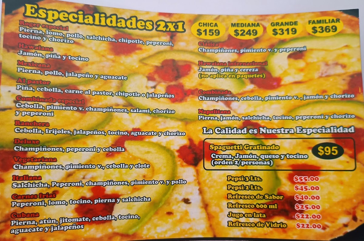 Roger Pizza Photo Menu 1