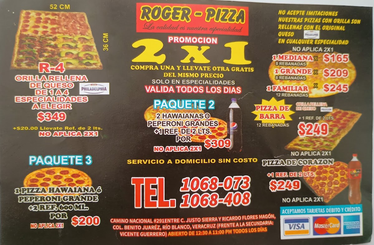 Roger Pizza Photo Menu 2