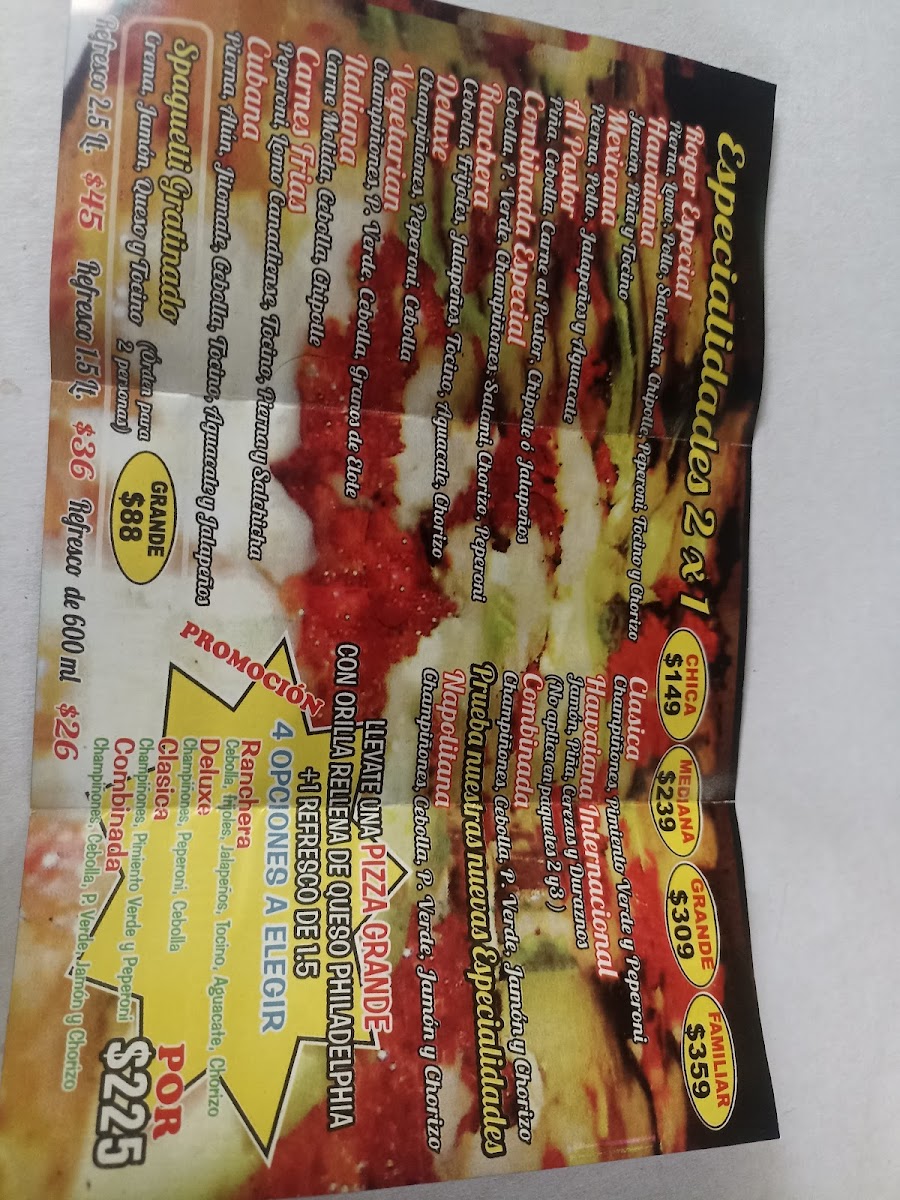 Roger Pizza Photo Menu 7