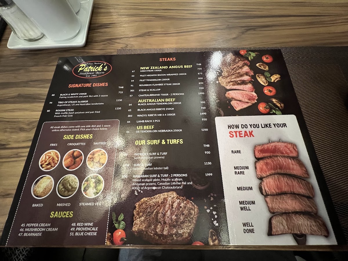 Patrick's Steakhouse Photo Menu 10