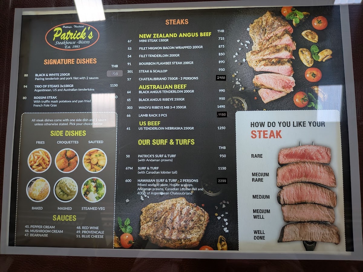 Patrick's Steakhouse Photo Menu 5