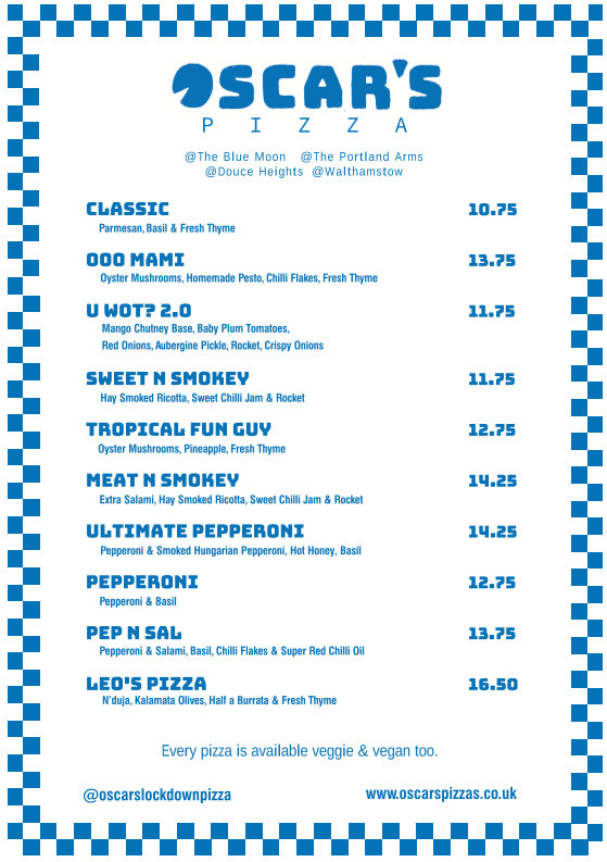 Oscar's Pizza - Leyton/Walthamstow Photo Menu 1