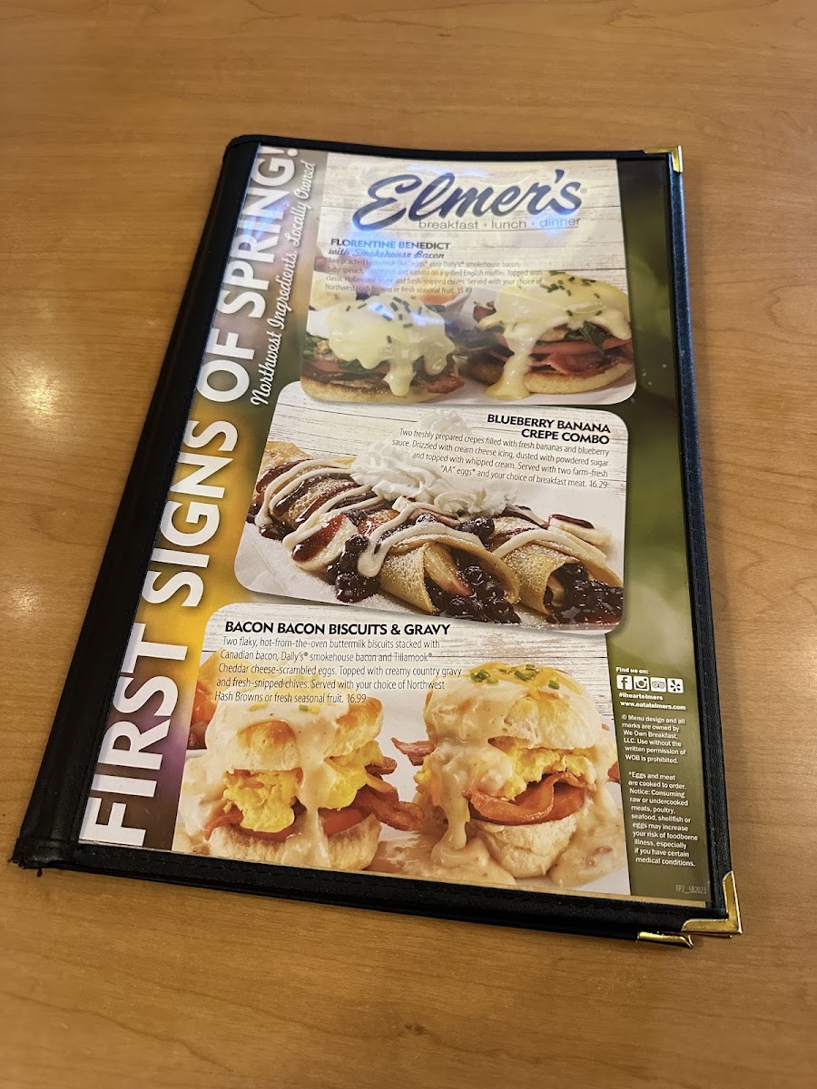 Elmer's Restaurant (Parkrose, Portland, OR) Photo Menu 2