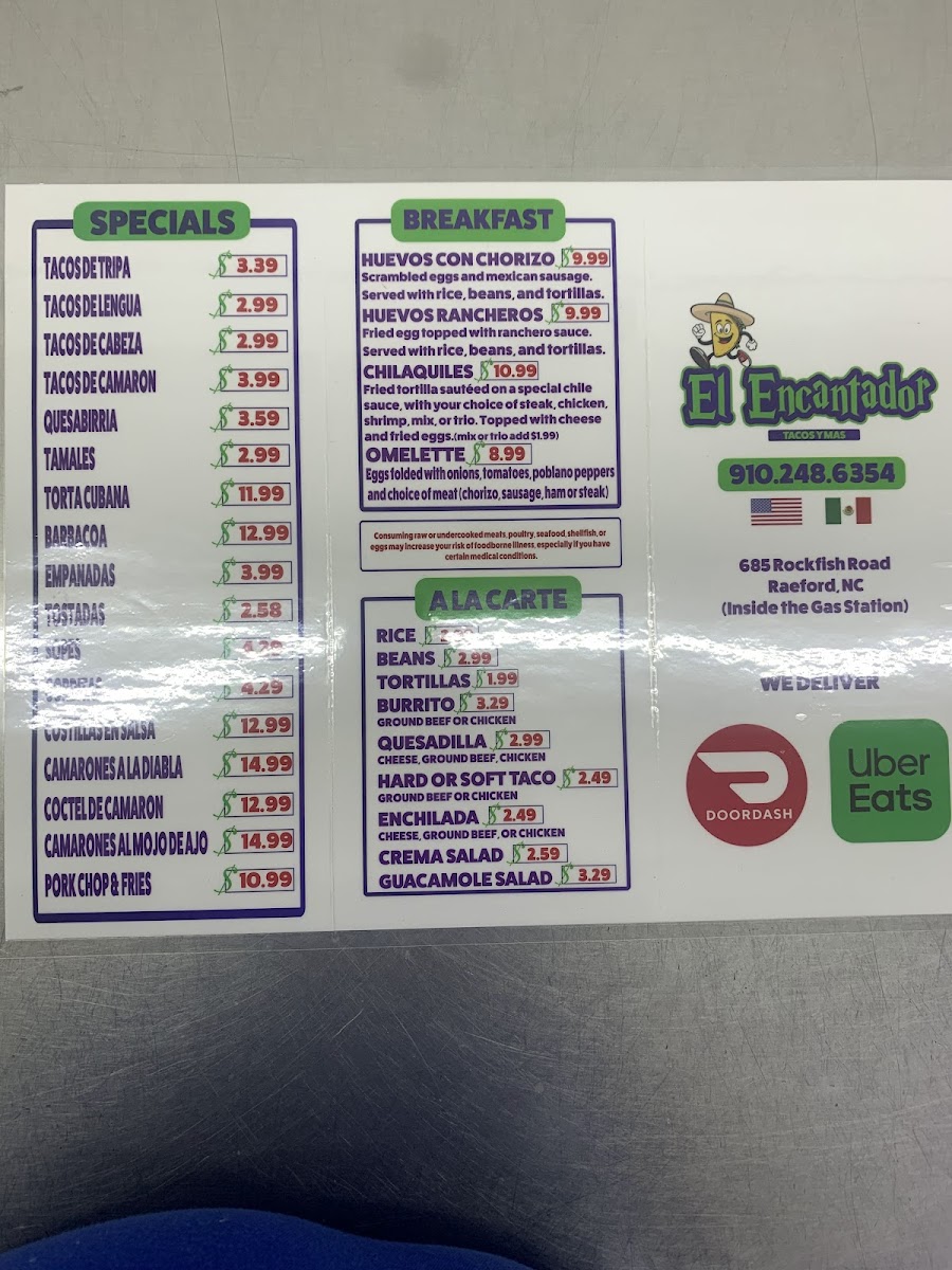 El EncantadorTaqueria Photo Menu 1
