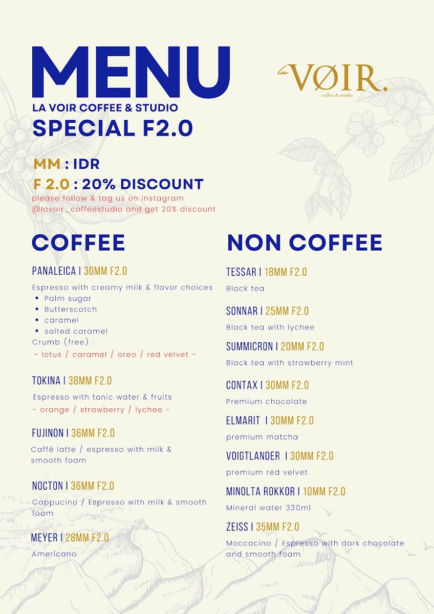 La Voir Coffee & Studio Photo Menu 3
