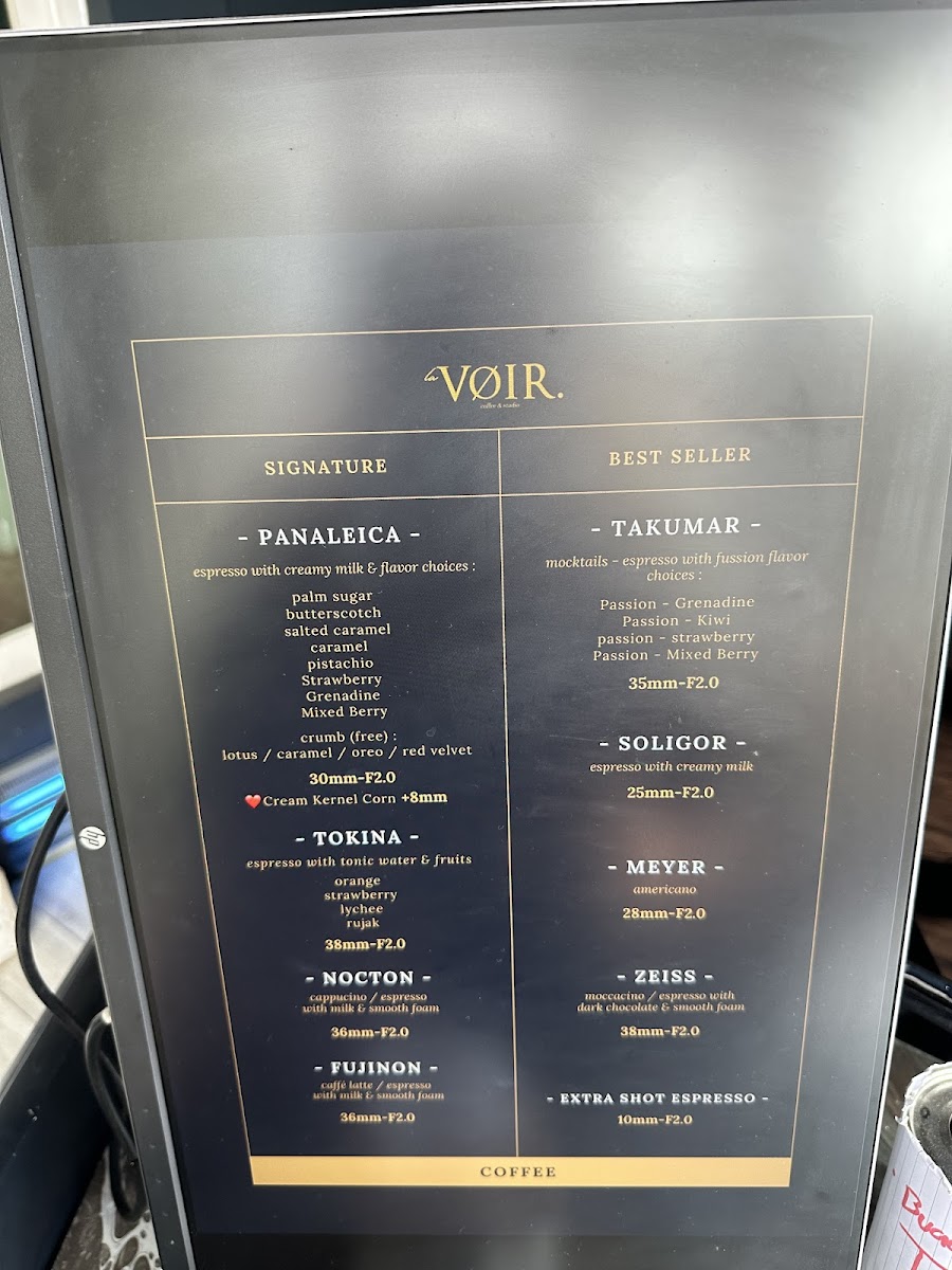 La Voir Coffee & Studio Photo Menu 4
