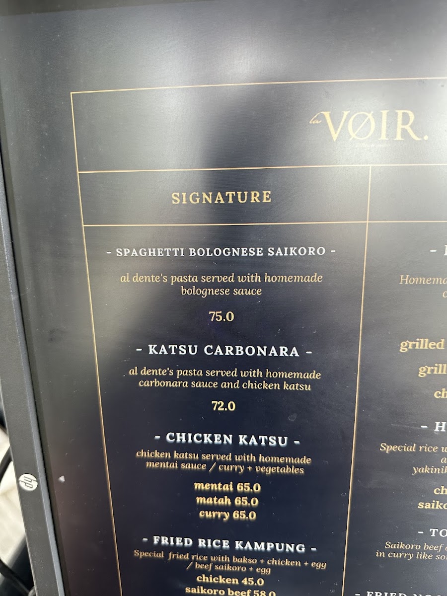 La Voir Coffee & Studio Photo Menu 7