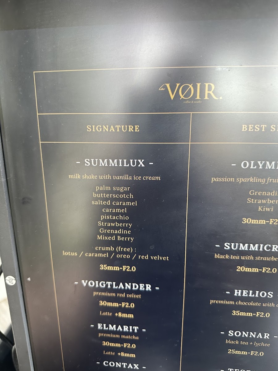 La Voir Coffee & Studio Photo Menu 9