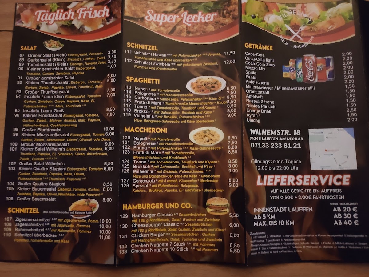 Wilhelm's Pizza,-Kebaphaus Photo Menu 2