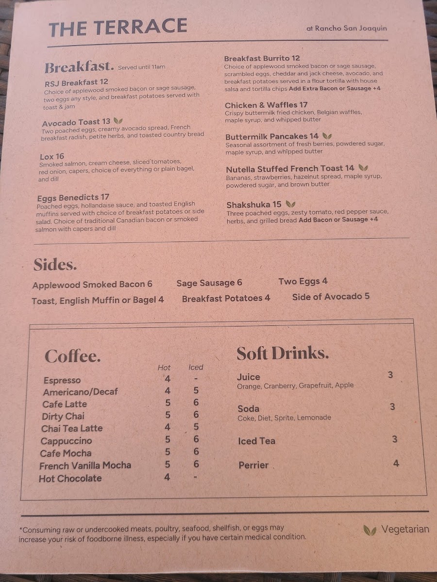 The Terrace at Rancho San Joaquin Photo Menu 5