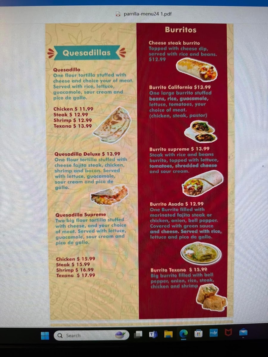 Mi Parilla Mexican Restaurant Photo Menu 3