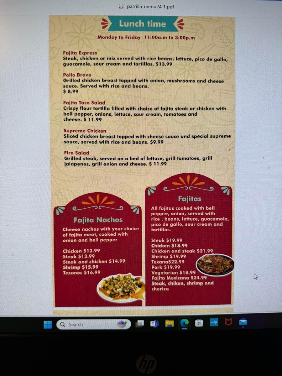 Mi Parilla Mexican Restaurant Photo Menu 5
