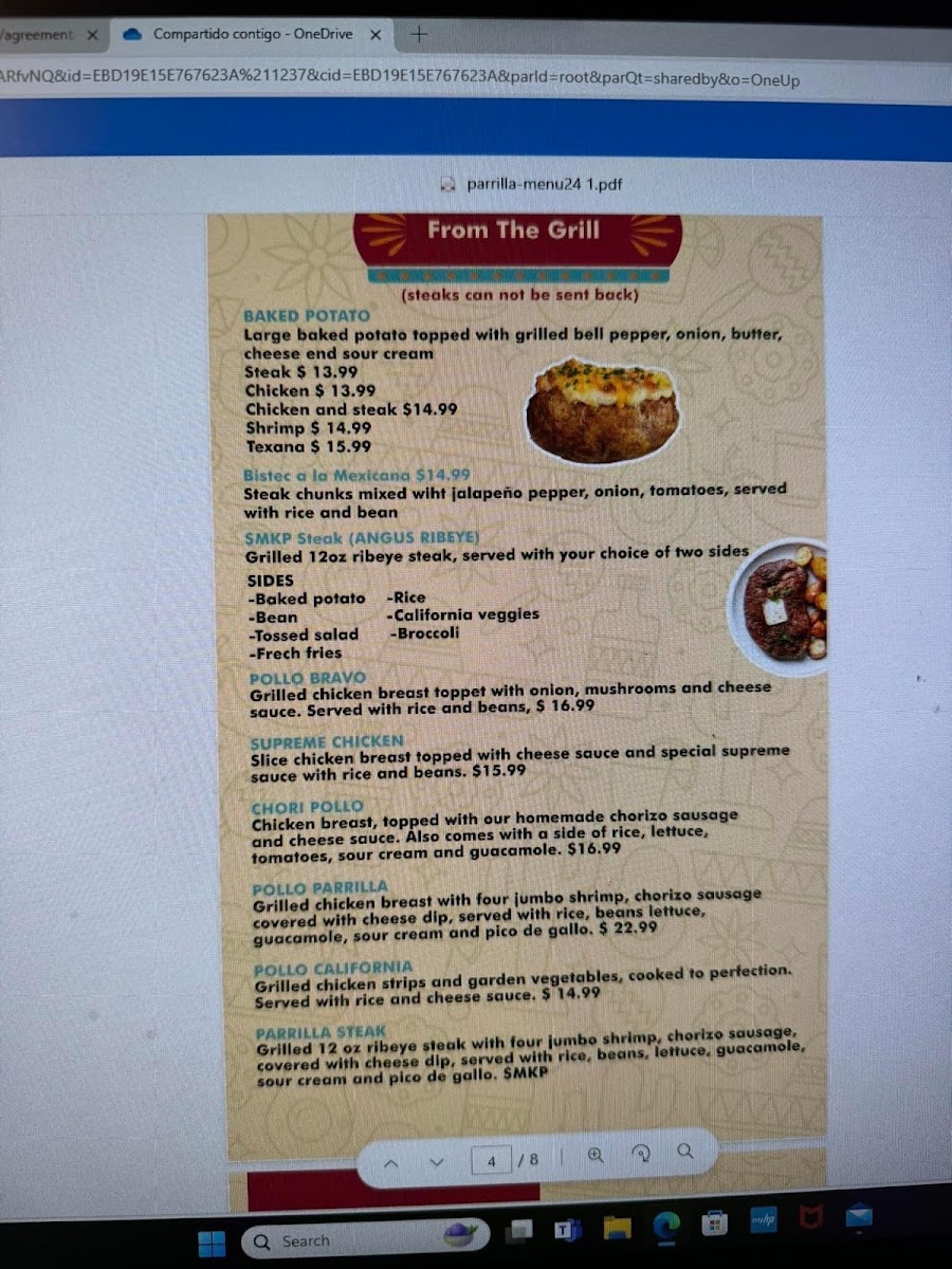 Mi Parilla Mexican Restaurant Photo Menu 7