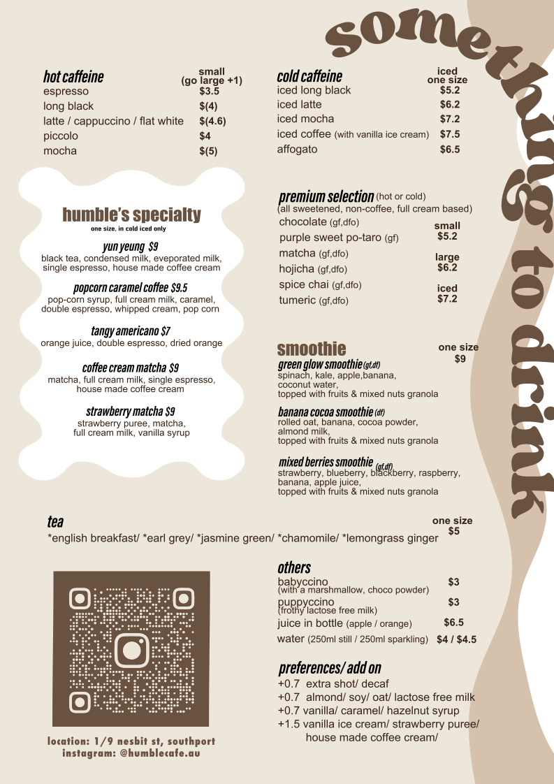 humble cafe Photo Menu 1