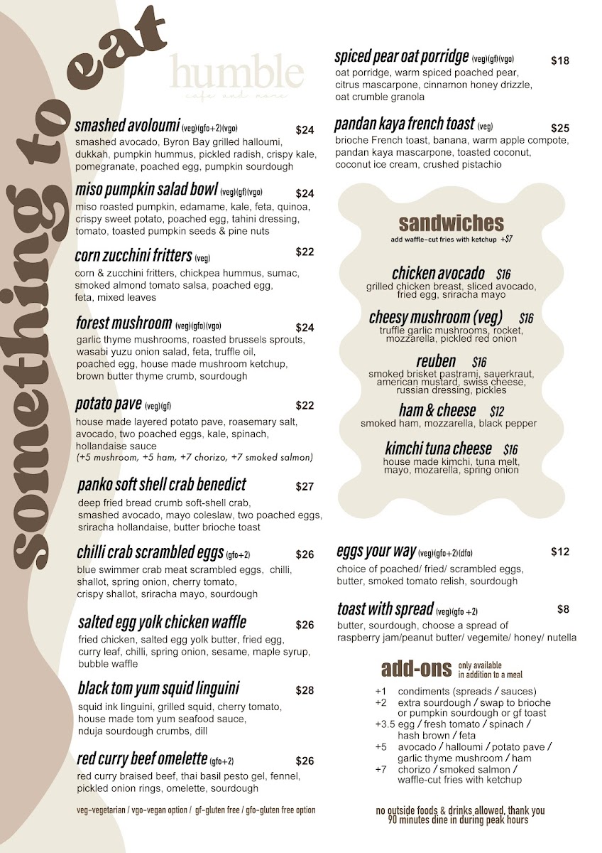 humble cafe Photo Menu 2
