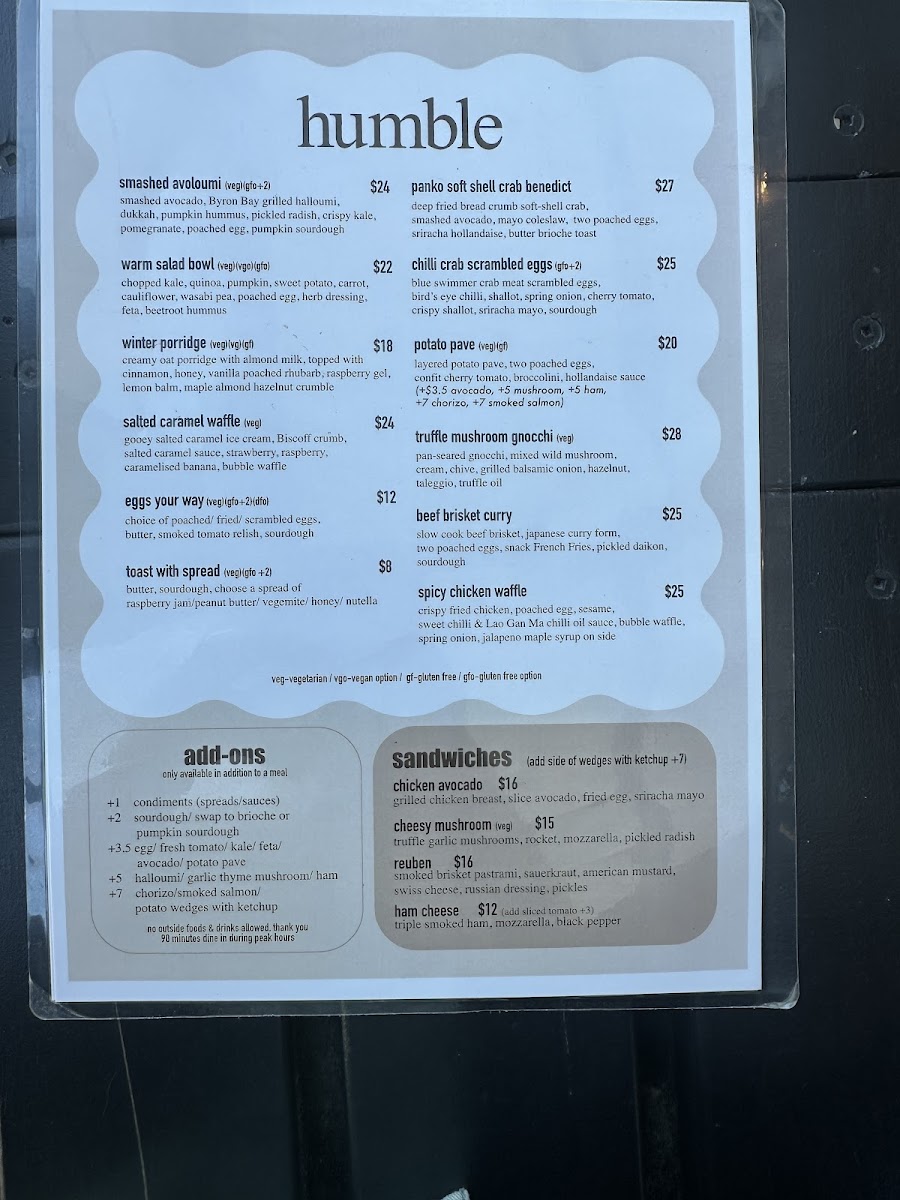humble cafe Photo Menu 3