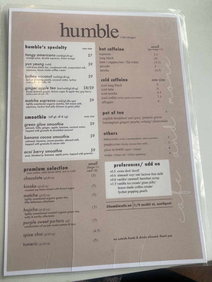 humble cafe Photo Menu 9