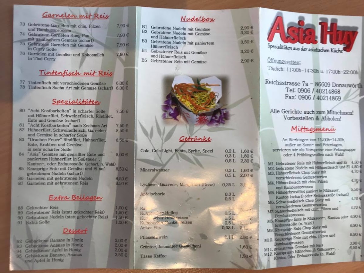 Asia Huy Photo Menu 3