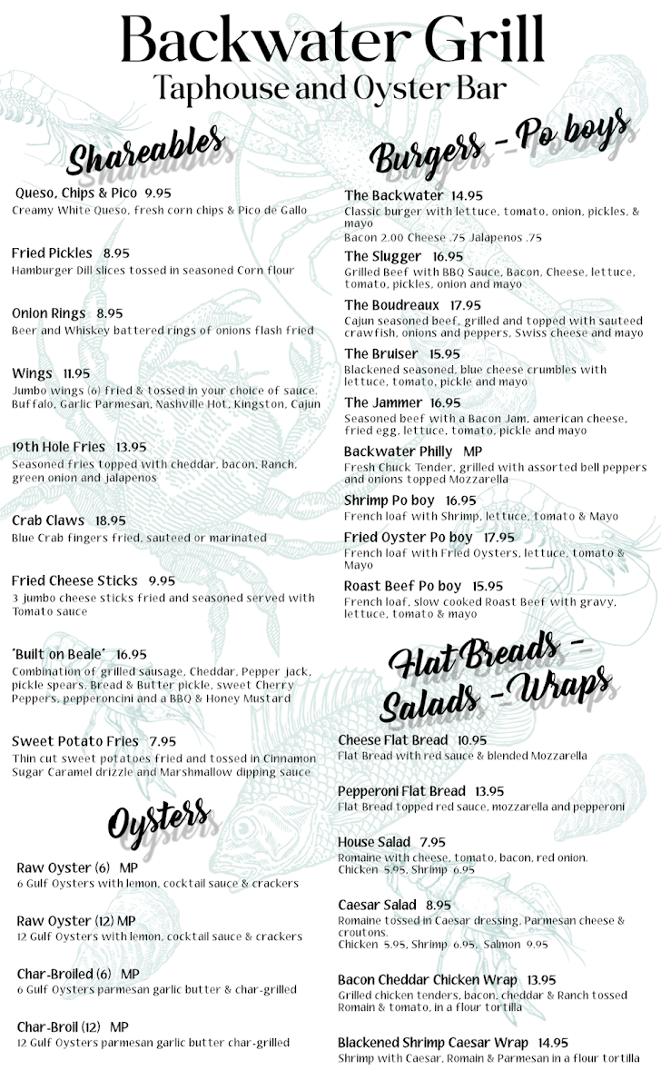 Backwater Grill Photo Menu 2