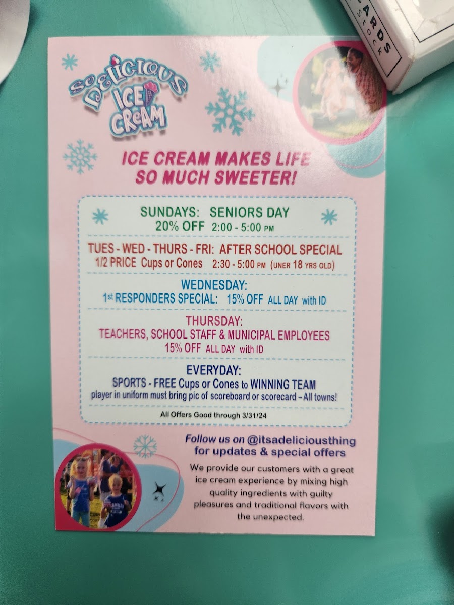 It's Delicious Ice Cream Photo Menu 2